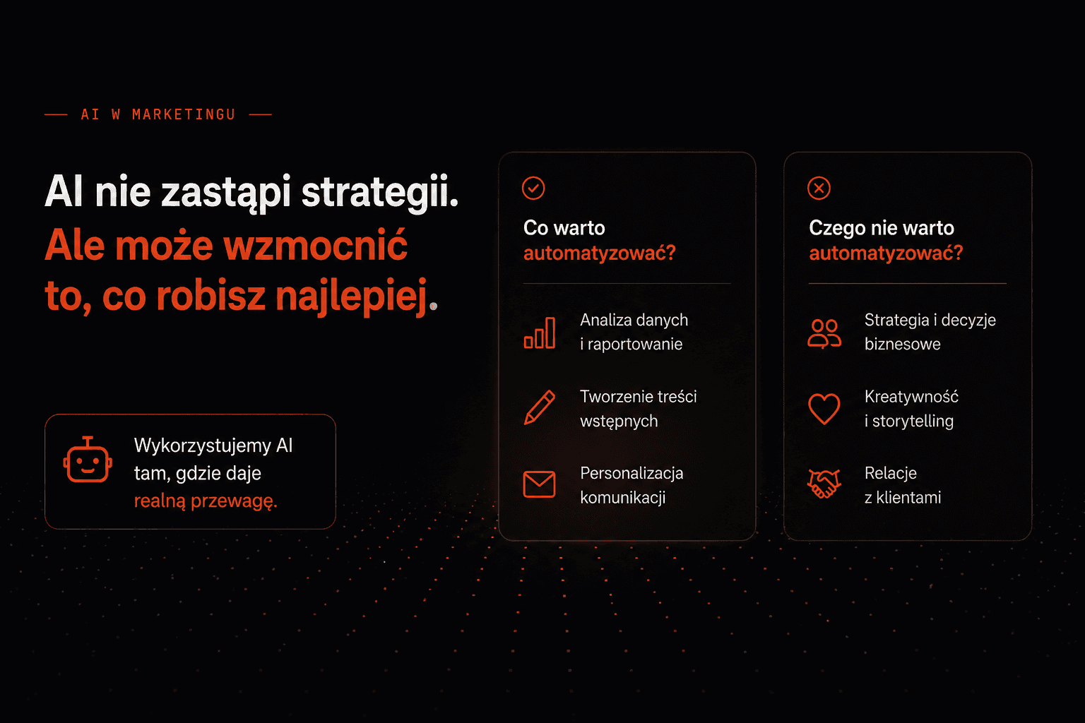AI w marketingu: co automatyzować, a czego nie?